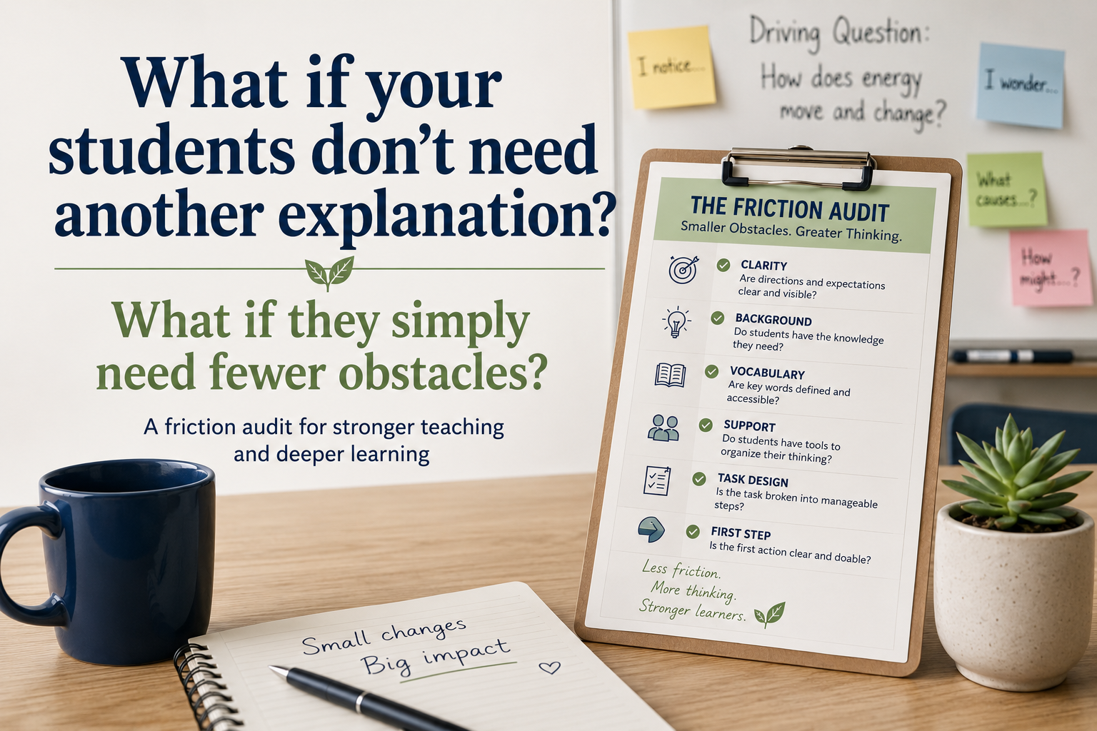 Classroom Friction Audit: 6 Ways to Remove Learning Barriers Without Lowering Rigor